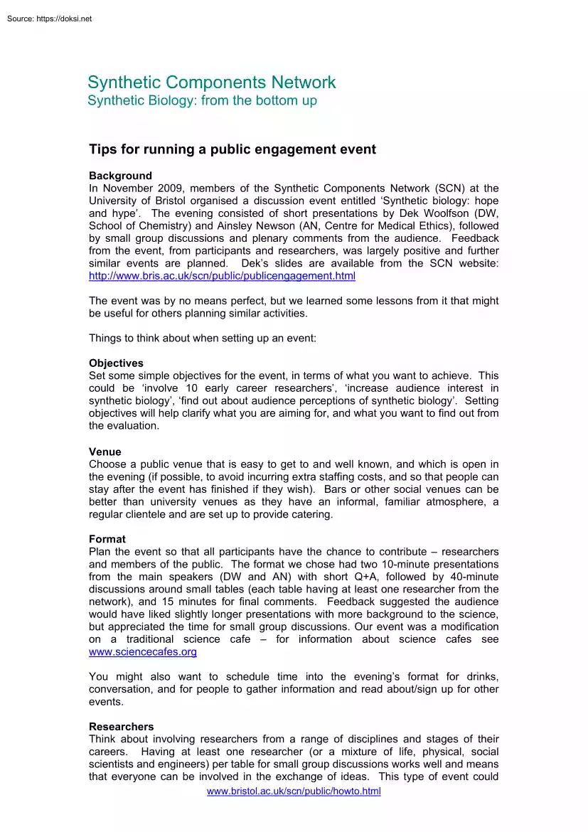 Tips for Running a Public Engagement Event