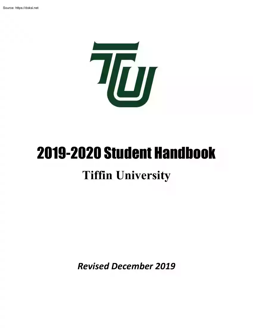Tiffin University, Student Handbook