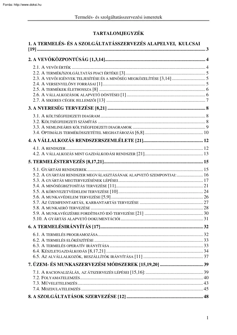 Fehér Ottó - Termelés- és szolgáltatásszervezés