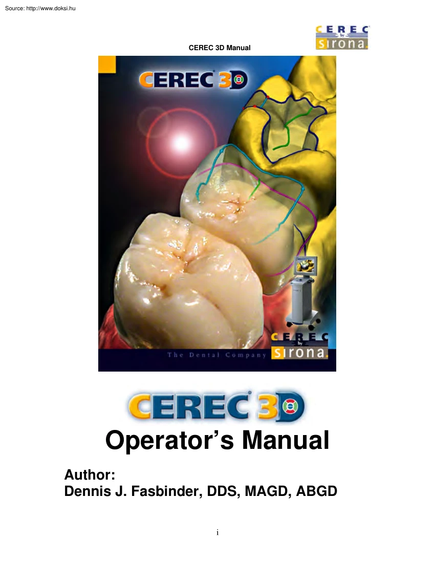 Cerec 3D Operators Manual