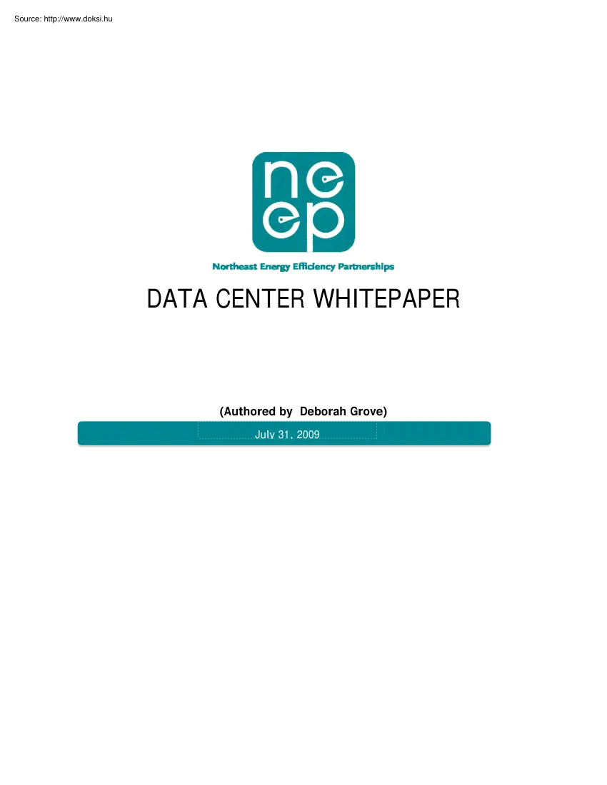 Deborah Grove - Data center whitepaper