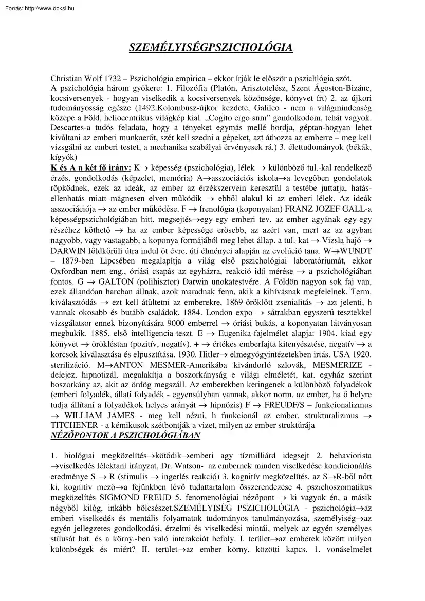 Személyiségpszichológia