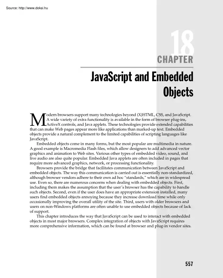 JavaScript and embedded objects