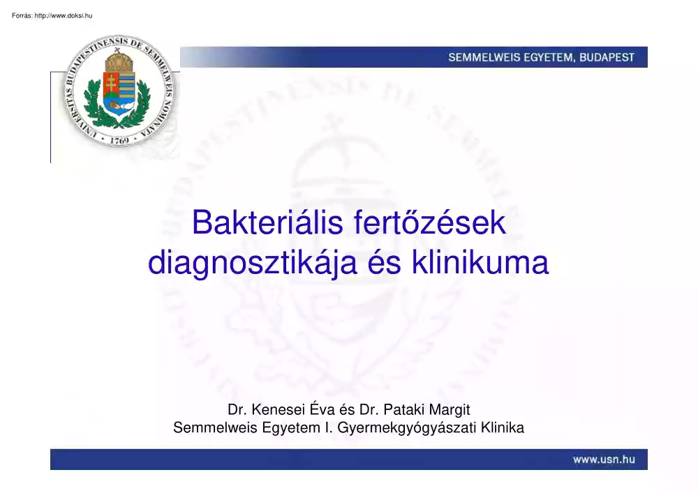 Kenesei-Pataki - Bakteriális fertőzések diagnosztikája és klinikuma