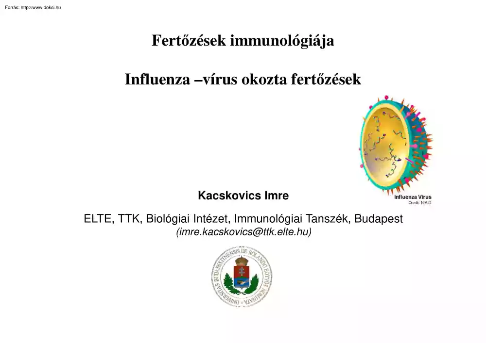 Kacskovics Imre - Fertőzések immunológiája