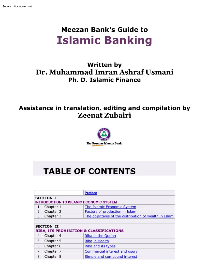 Dr. Muhammad Imran Ashraf Usmani - Meezan Banks Guide to Islamic Banking