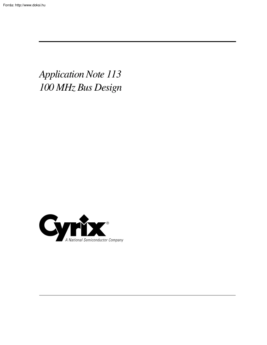 Cyrix 100MHz Bus Design