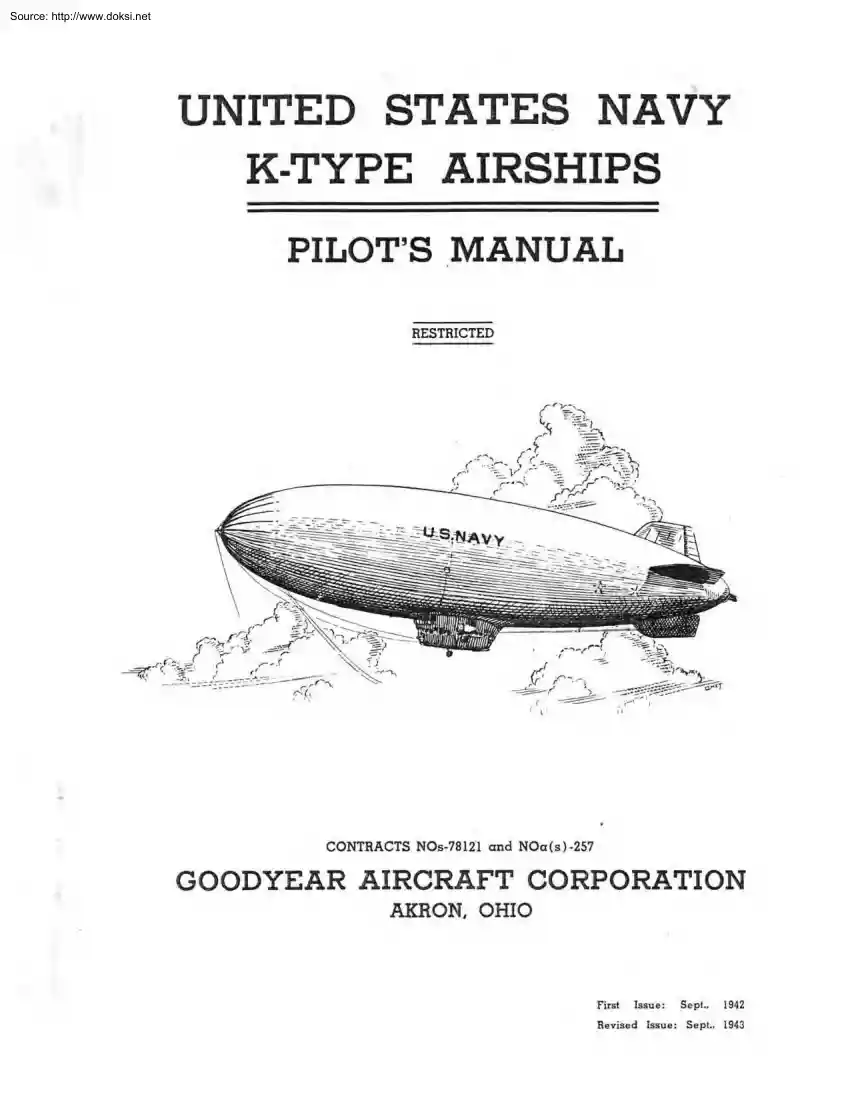 United States Navy, K-Type Airships Pilot Manual