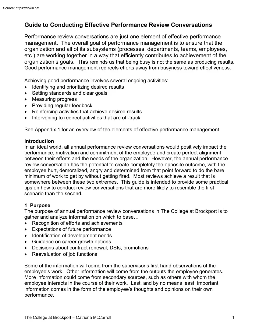 Guide to Conducting Effective Performance Review Conversations