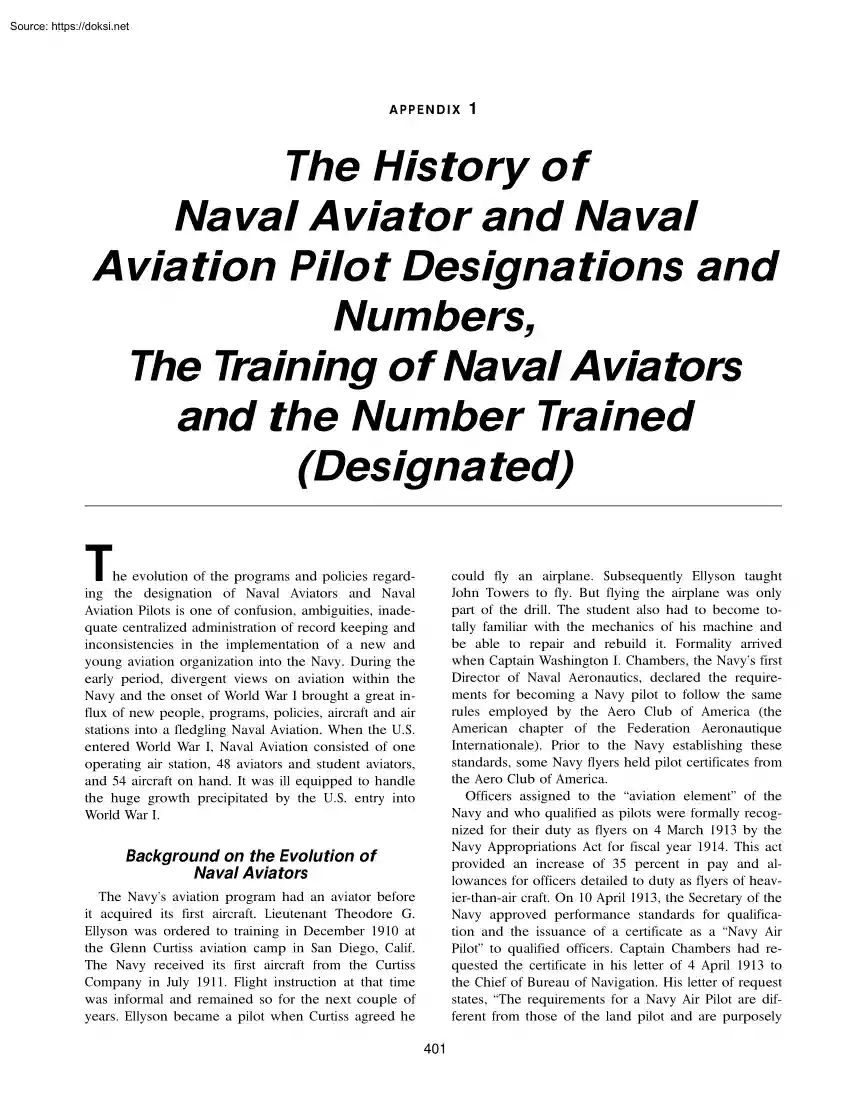 The History of Naval Aviator and Naval Aviation Pilot Designations and Numbers, The Training of Naval Aviators and the Number Trained