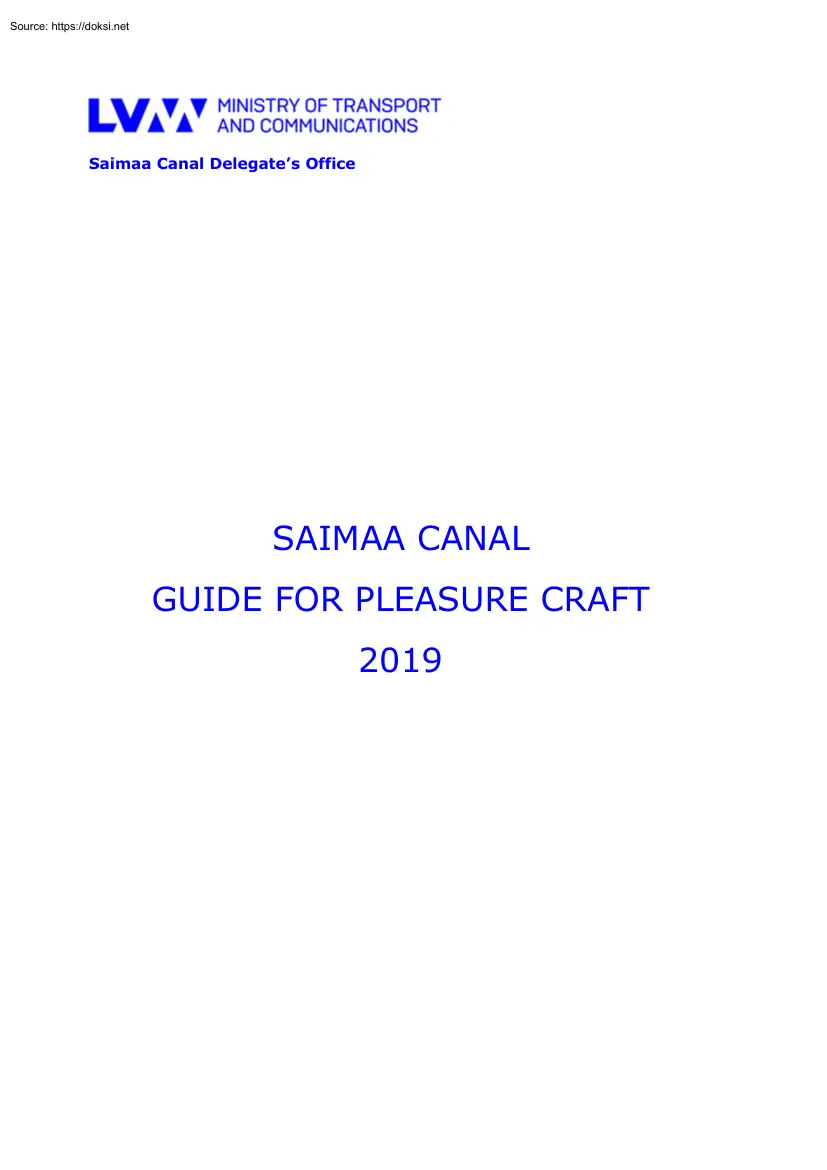 Saimaa Canal Guide for Pleasure Craft
