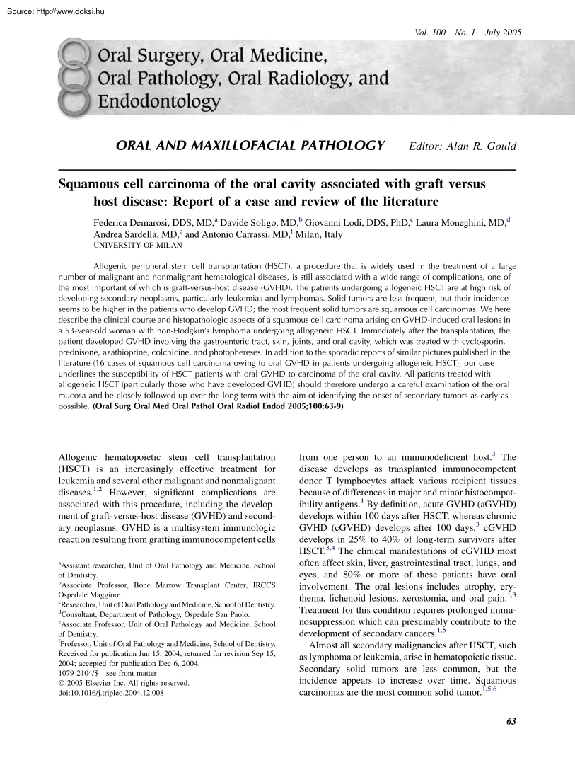 Alan R Gould - Oral and maxillofacial pathology