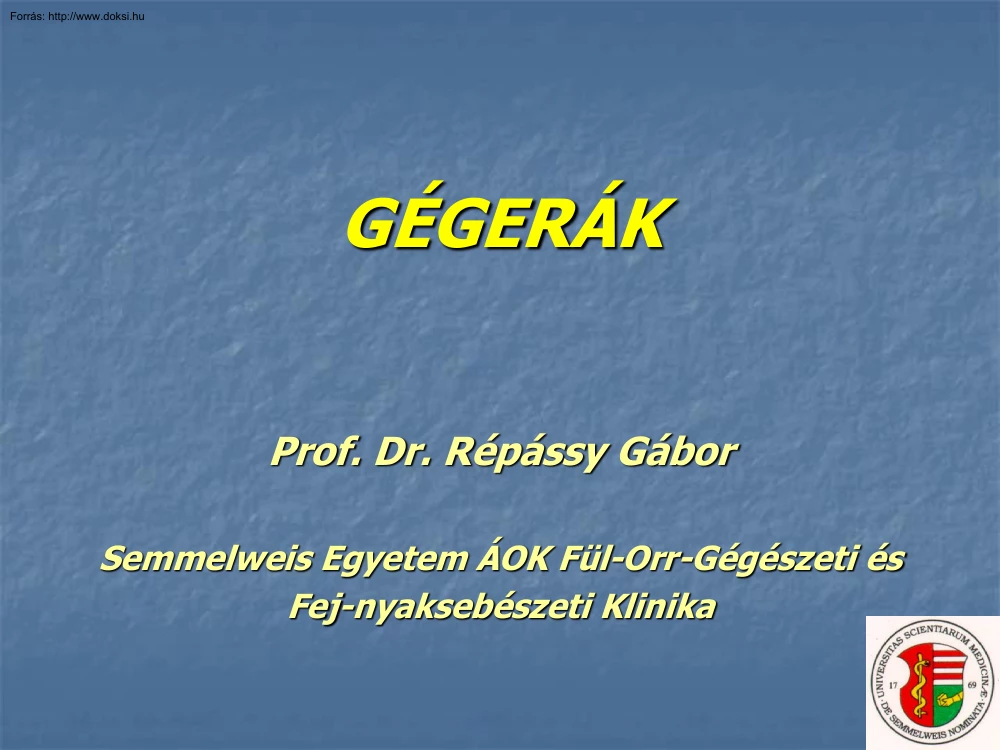 Dr. Répássy Gábor - Gégerák