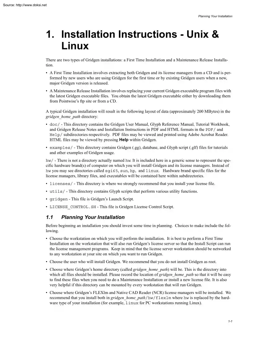 Installation Instructions, Unix and Linux