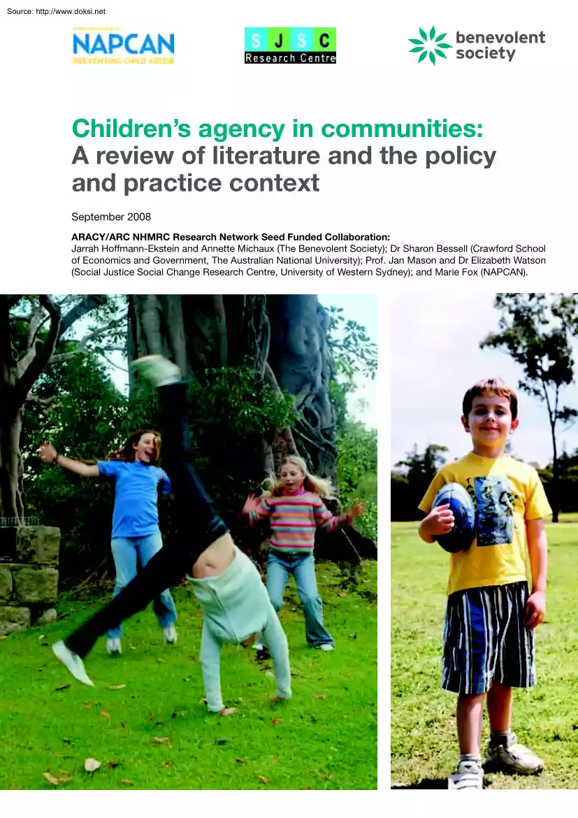 Ekstein-Michaux-Bessell - Children Agency in Communities, A Review of Literature and the Policy and Practice Context