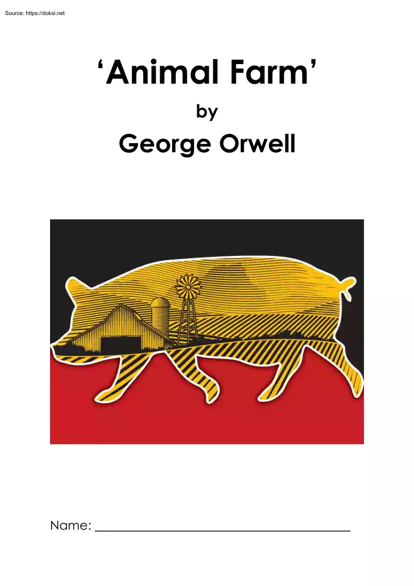 Animal Farm by George Orwell, Traditional Resource Booklet