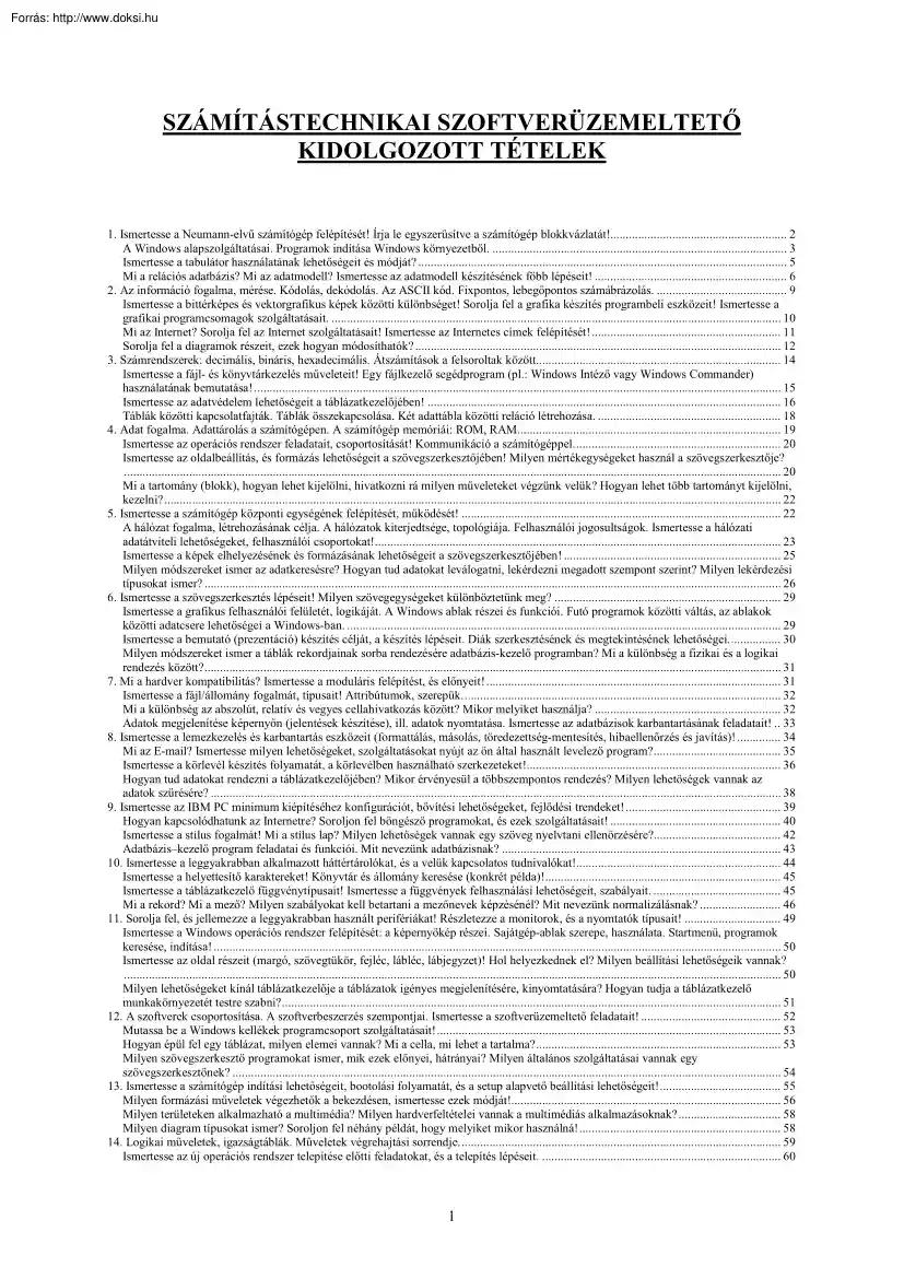 Számítástechnikai szoftverüzemeltető tételek, 2004