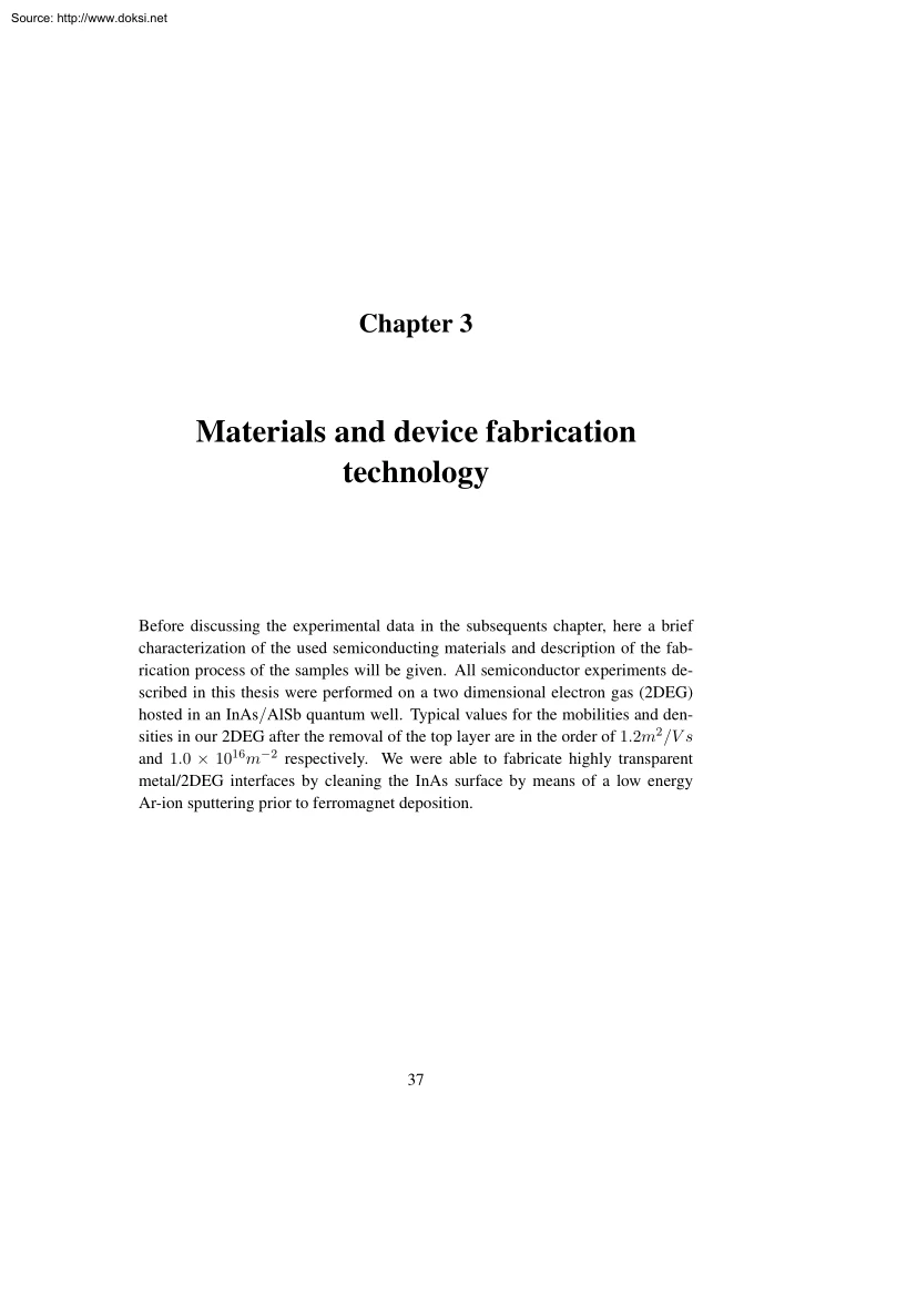 Materials and Device Fabrication Technology