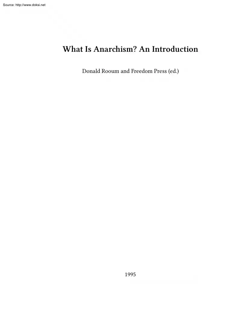 Donald Rooum - What Is Anarchism, An Introduction