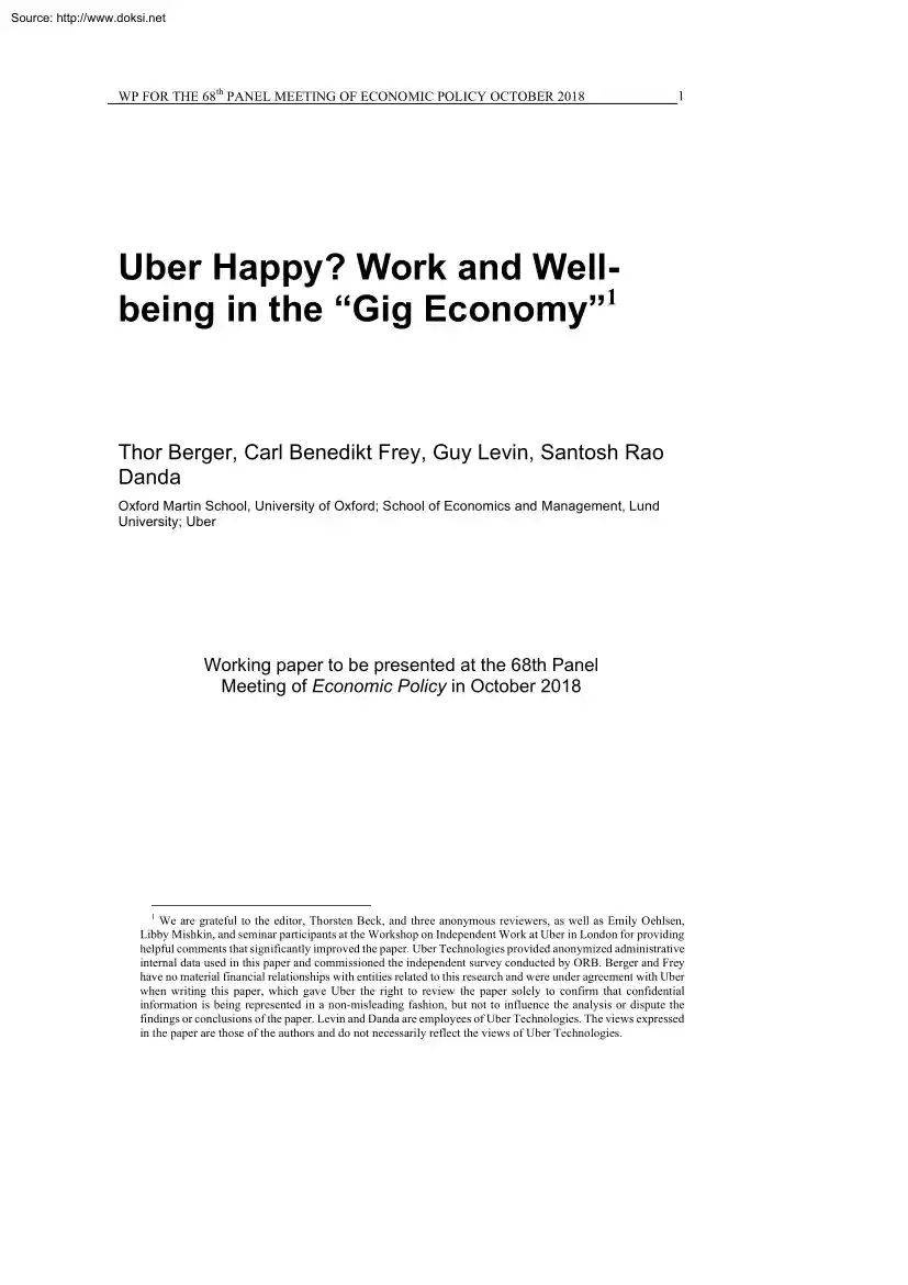 Berger-Frey-Danda - Uber Happy, Work and Wellbeing in the Gig Economy
