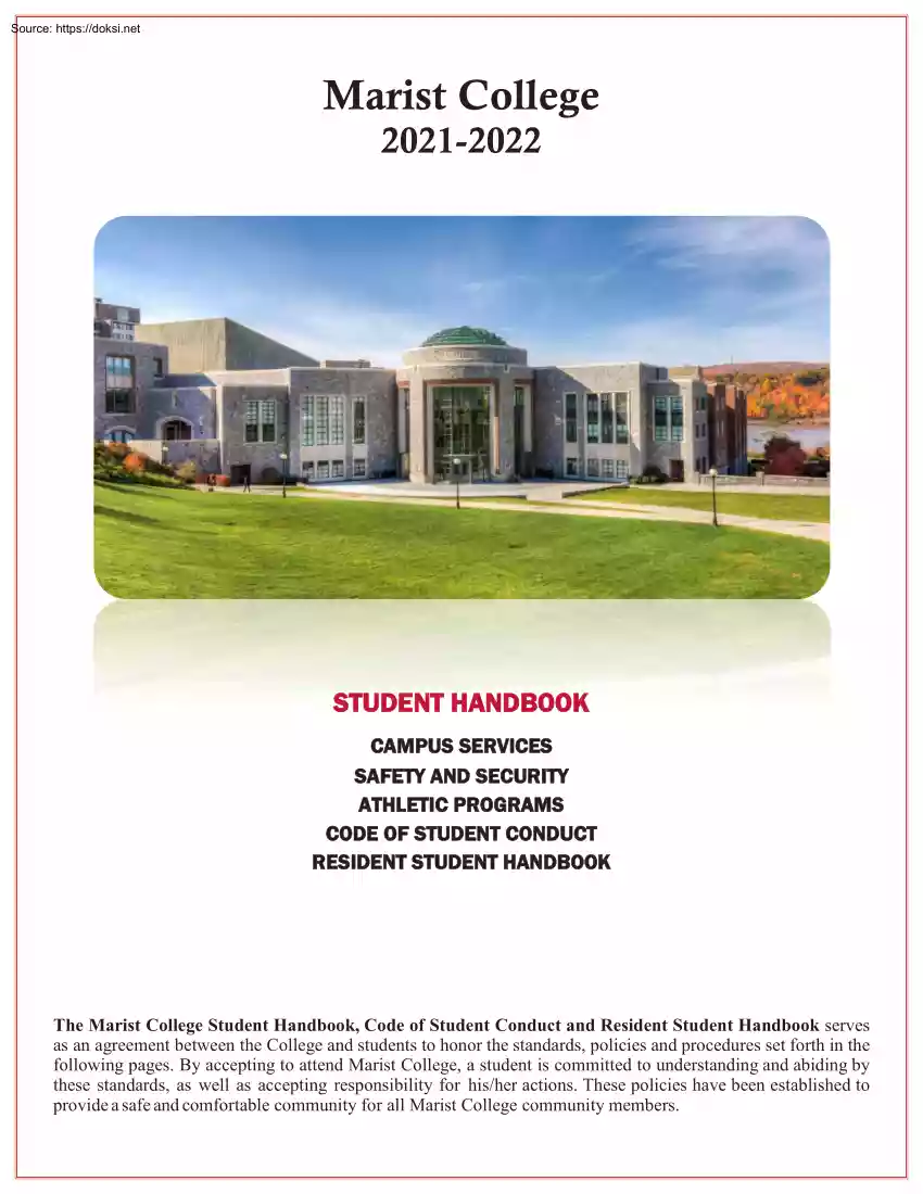 Marist College, Student Handbook