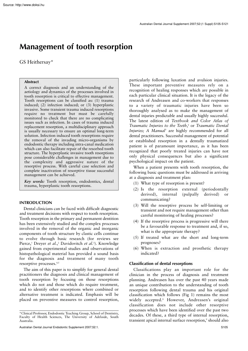 Management of tooth resorption