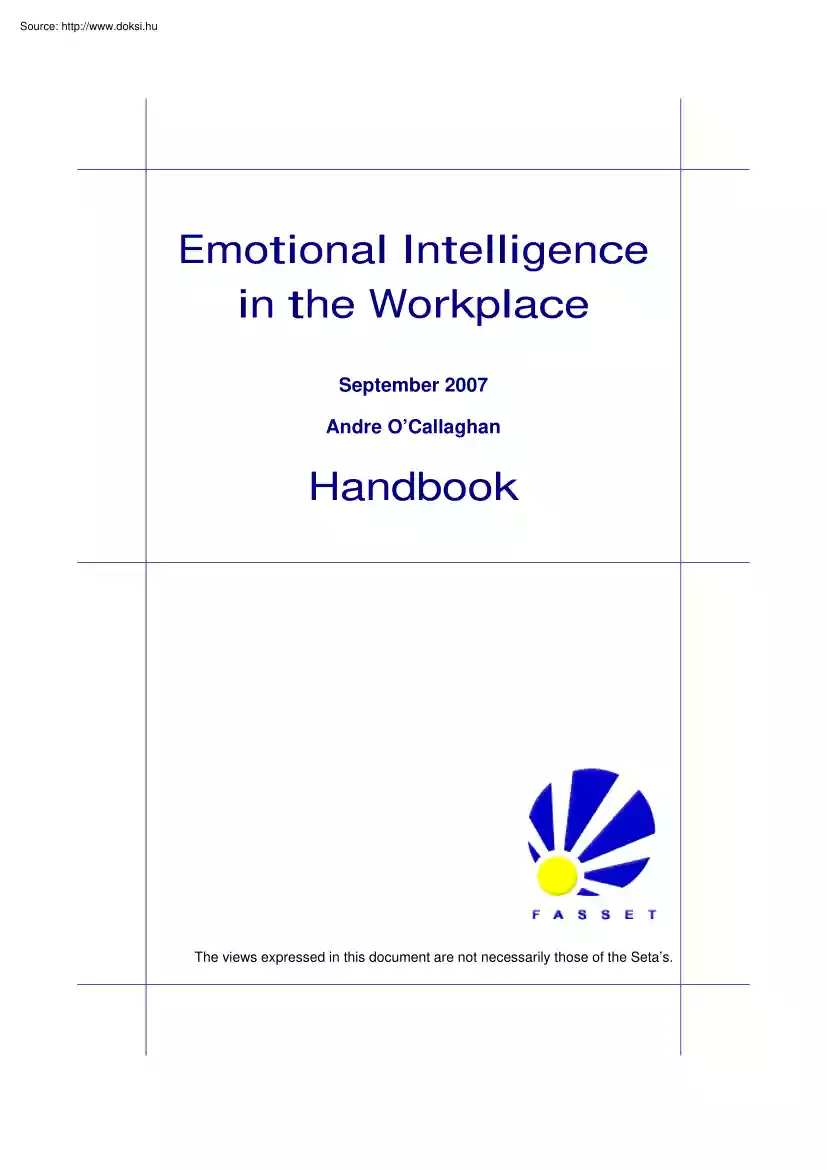 Andre O Callaghan - Emotional intelligence in the workplace, Handbook