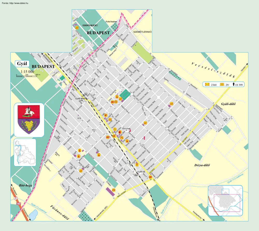 Gyál térképe és rövid története