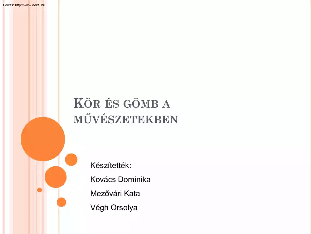 Kovács-Mezővári-Végh - Kör és gömb a művészetekben