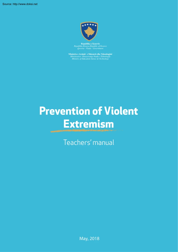 Prevention of Violent Extremism, Teachers Manual