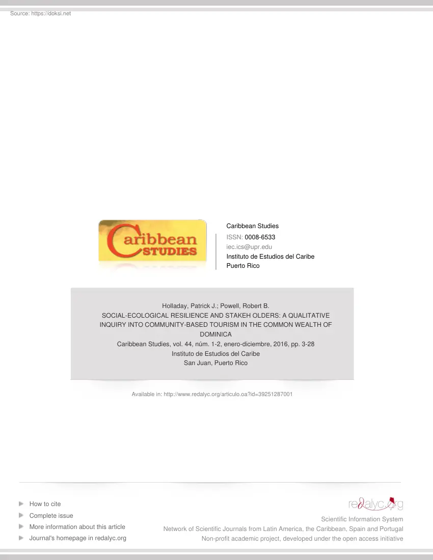 Social-ecological resilience and stakeholders, a qualitative inquiry into community-based tourism