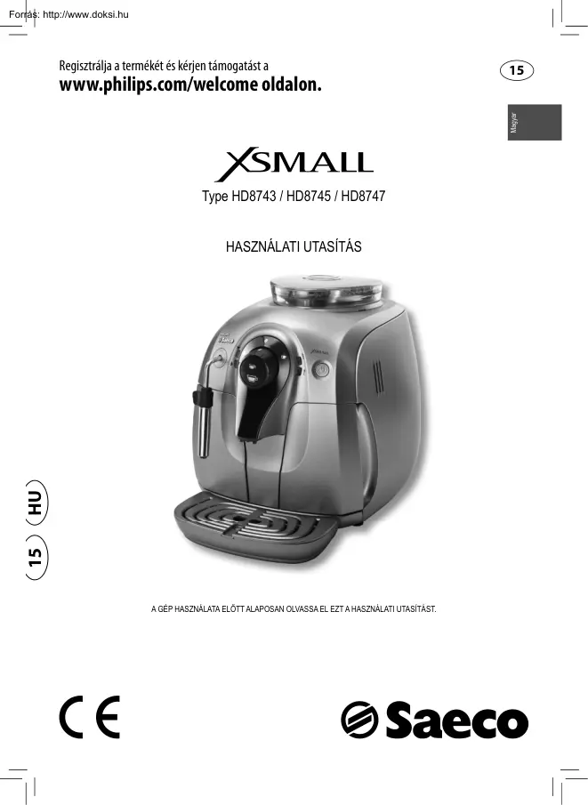 Saeco Xsmall használati útmutató