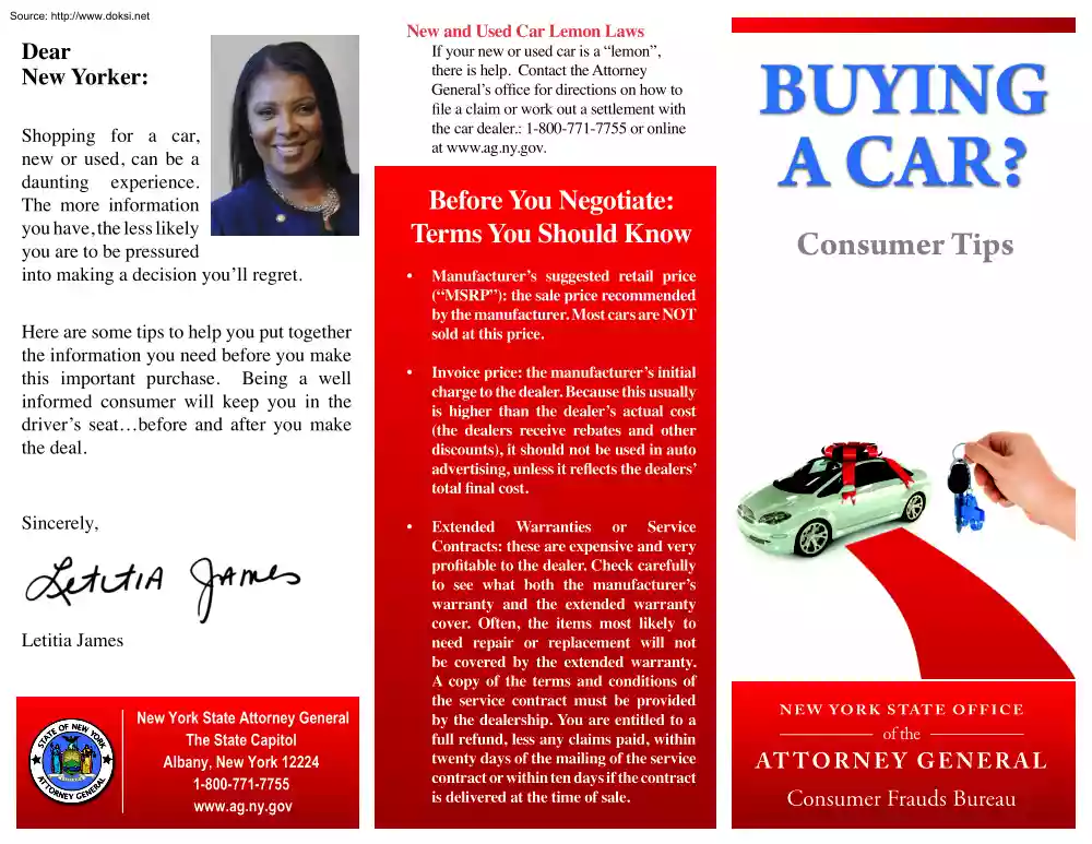 Buying a Car, Consumer Tips