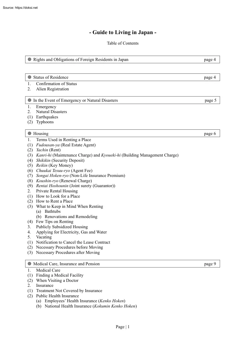 Guide to Living in Japan
