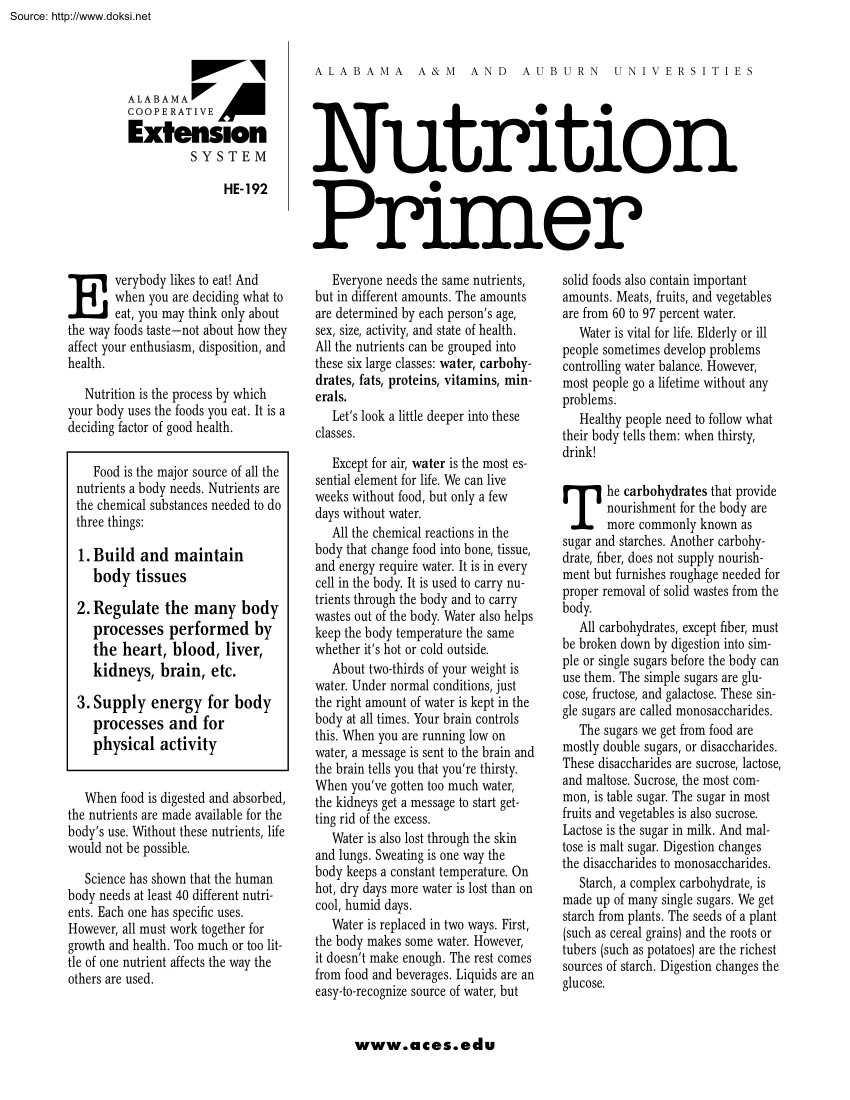 Nutrition Primer