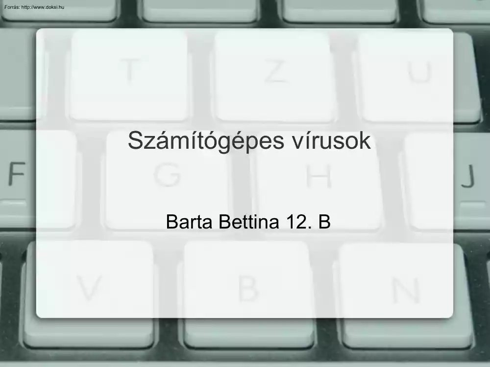 Barta Bettina - Számítógépes vírusok