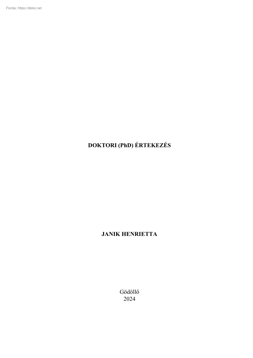 Janik Henrietta - A felsőoktatás nemzetköziesítésének lehetőségei hálózat- és
