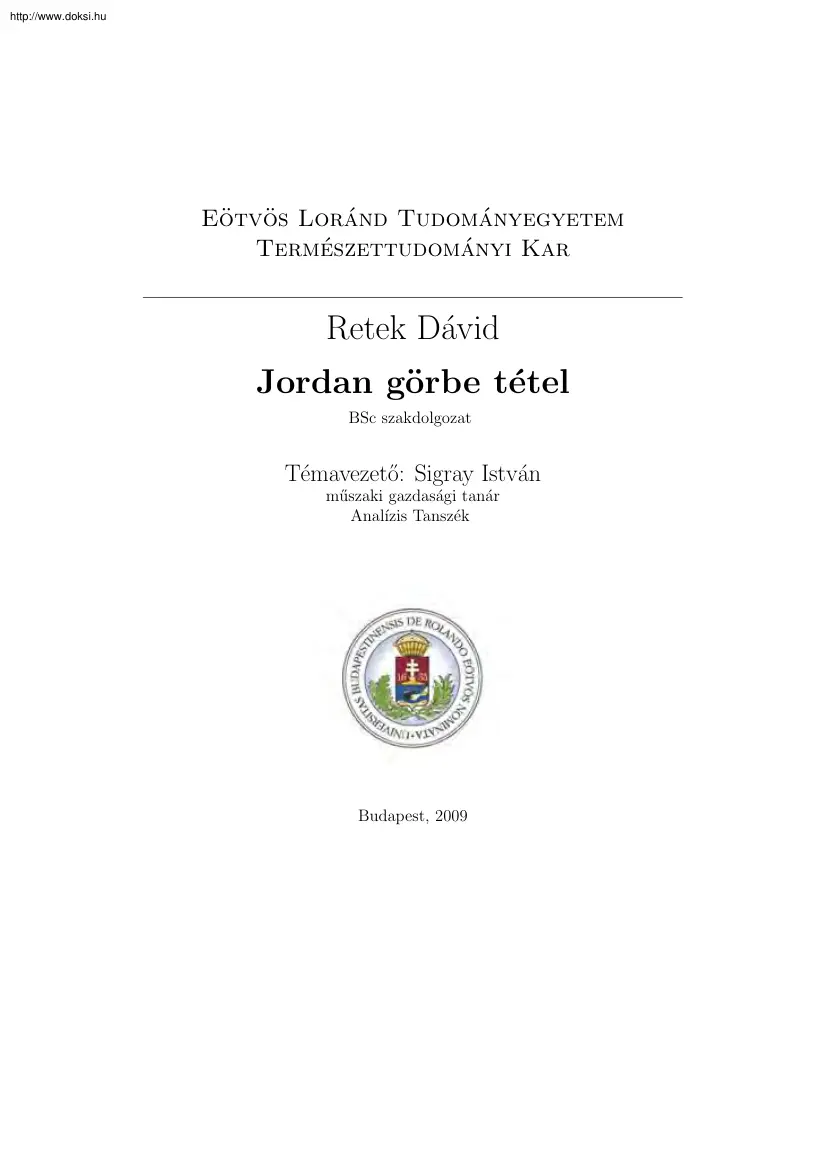 Retek Dávid - Jordan görbe tétel