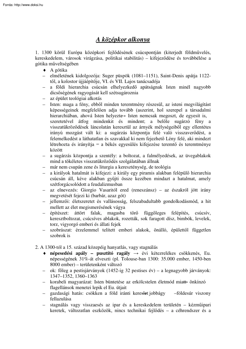 Farkas Mária - A középkor alkonya