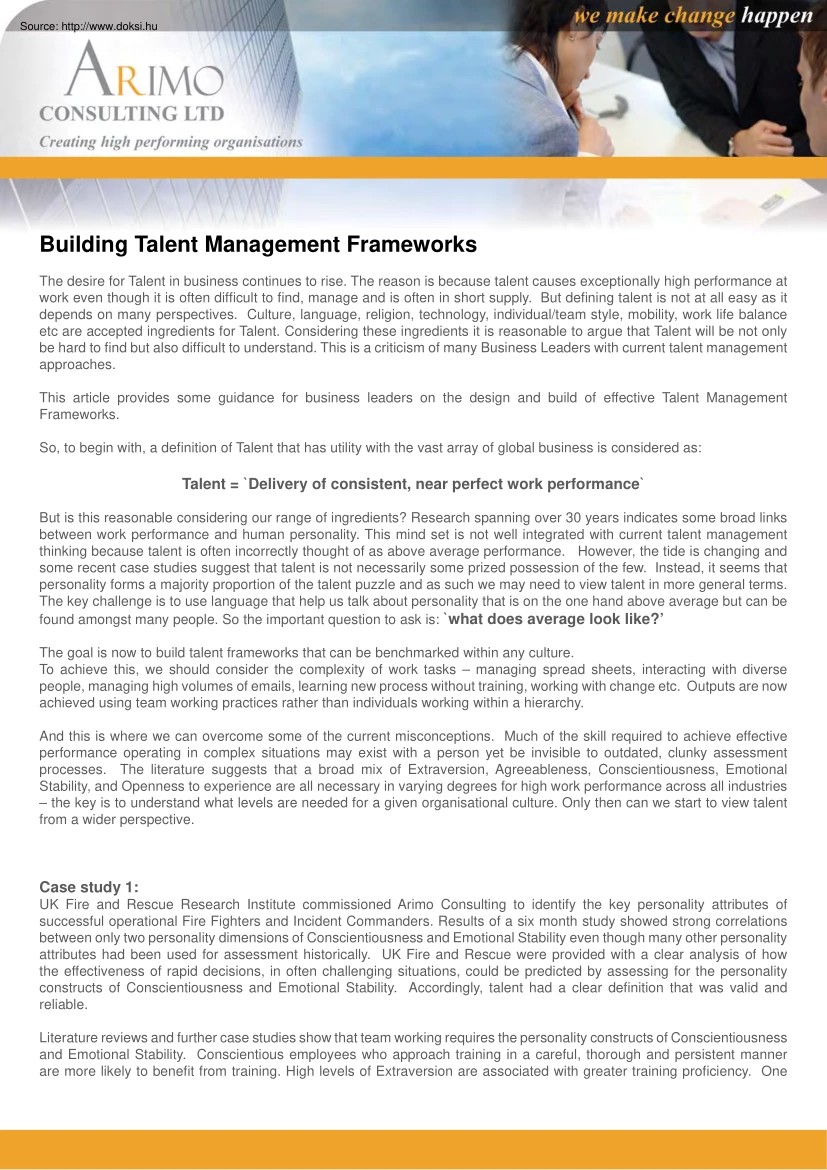 Building talent management frameworks