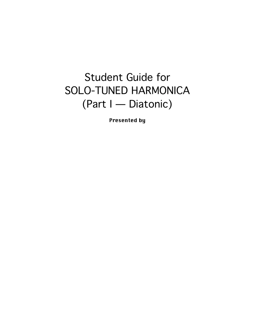 Student Guide for Solo Tuned Harmonica