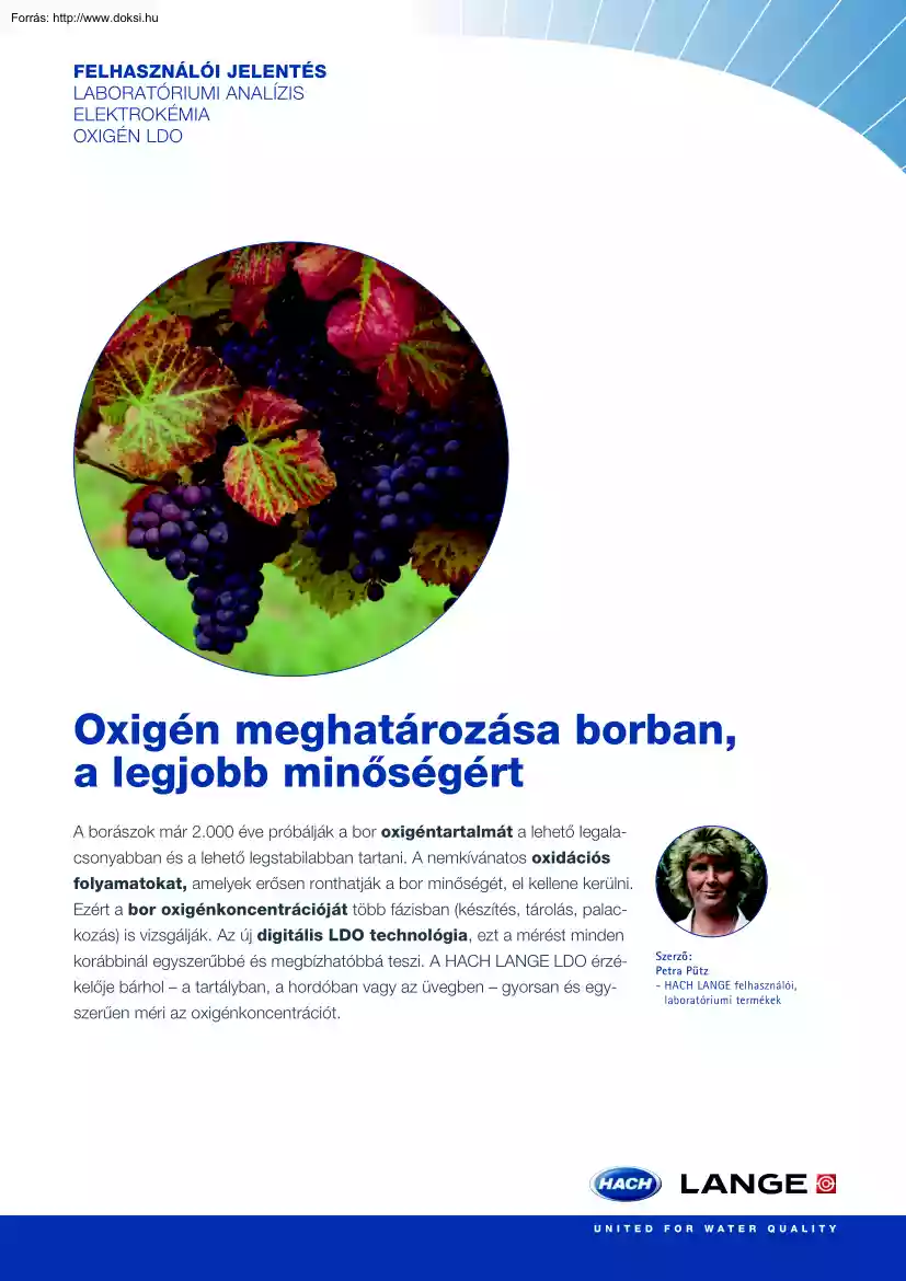 Pütz Petra - Oxigén meghatározása borban, a legjobb minőségért