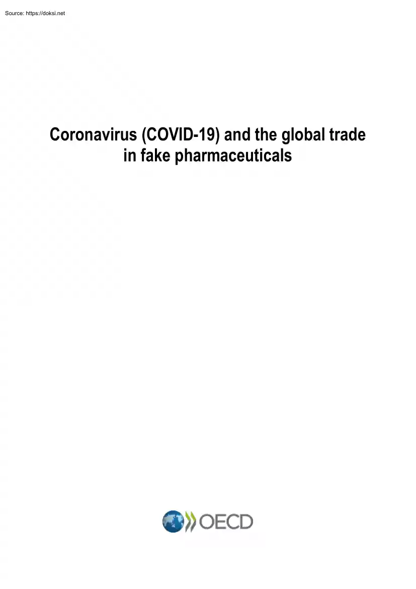 Coronavirus and the Global Trade in Fake Pharmaceuticals