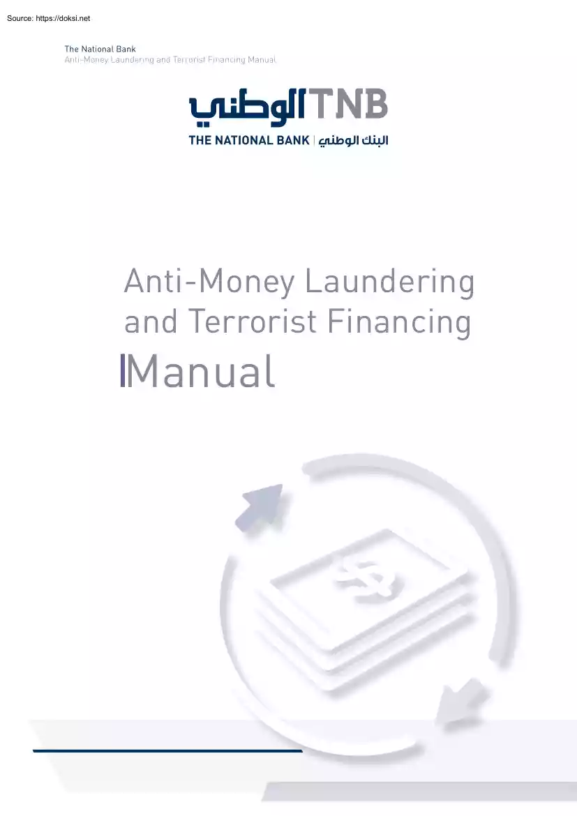 Anti Money Laundering and Terrorist Financing Manual