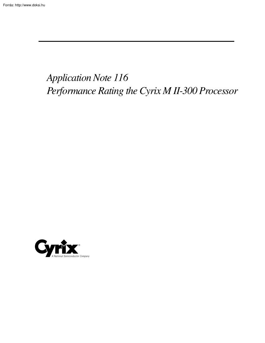Performance Rating the Cyrix MII 300MHz Processor