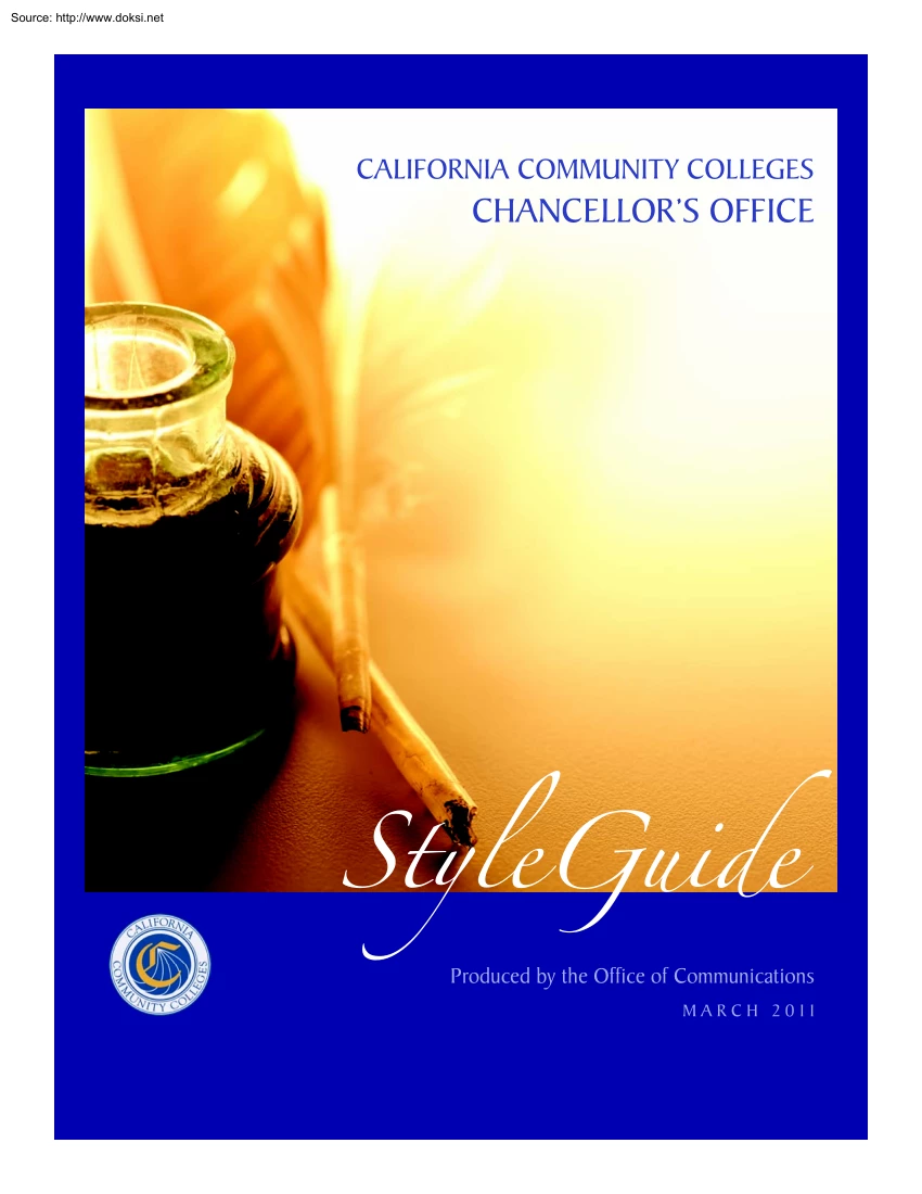 California Community Colleges, Style Guide