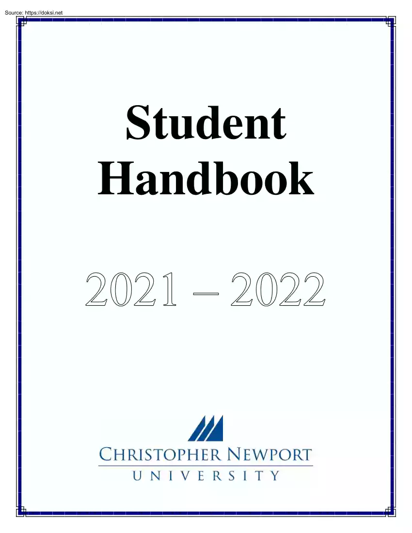 Christopher Newport University, Student Handbook