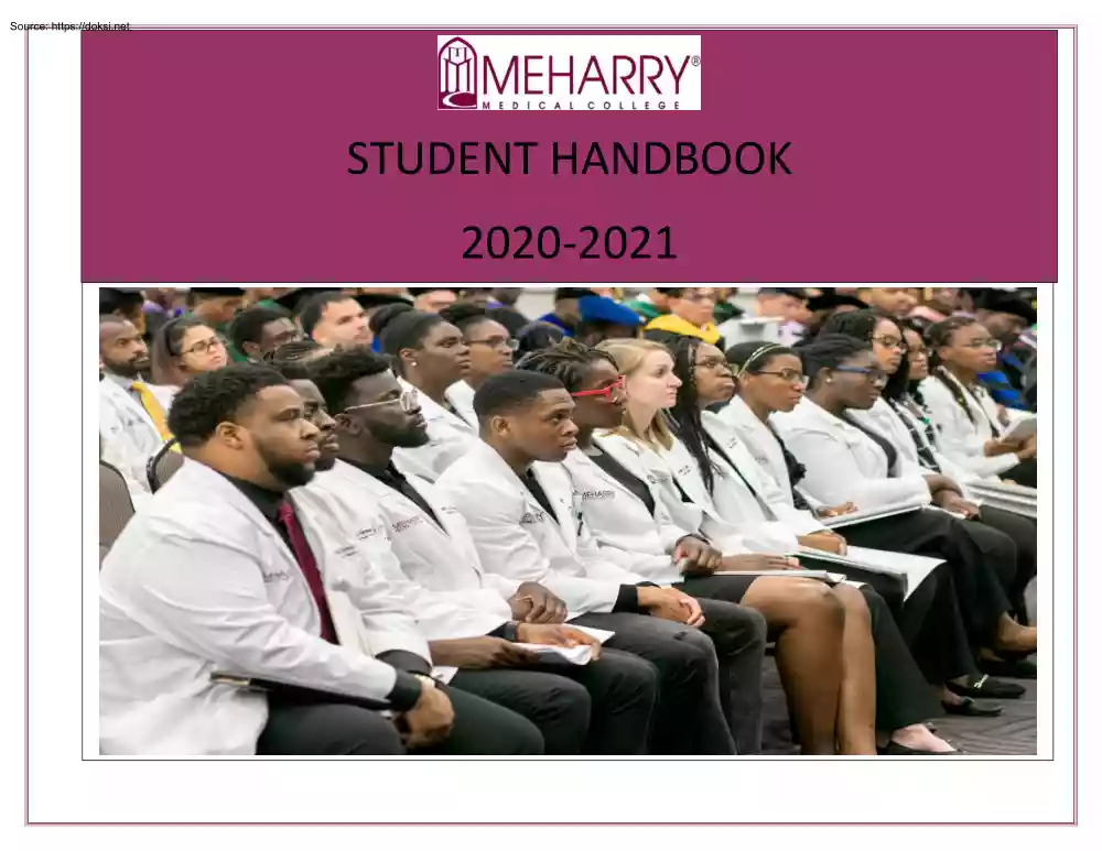 Meharry Medical College, Student Handbook
