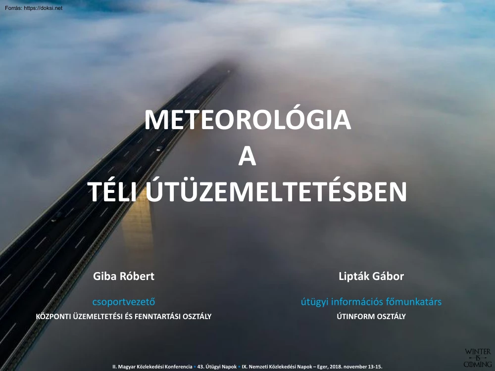 Giba - Lipták - Meteorológia a téli útüzemeltetésben