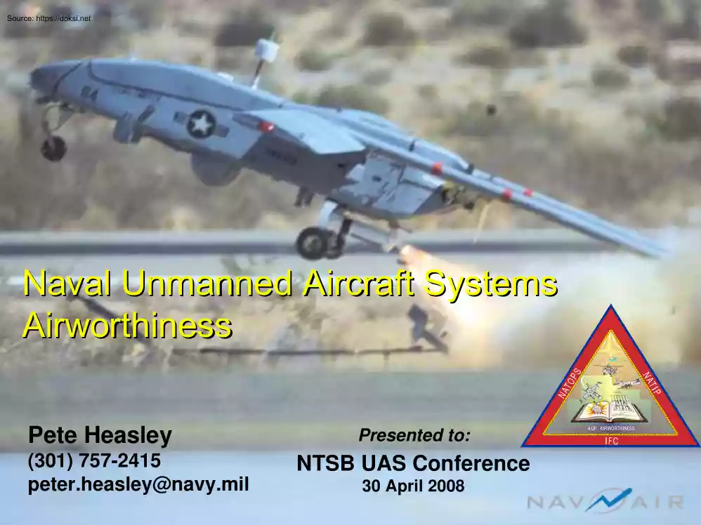 Pete Heasly - Naval Unmanned Aircraft Systems Airworthiness